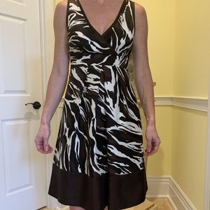Banana Republic Brown Zebra Print Dress with Pockets